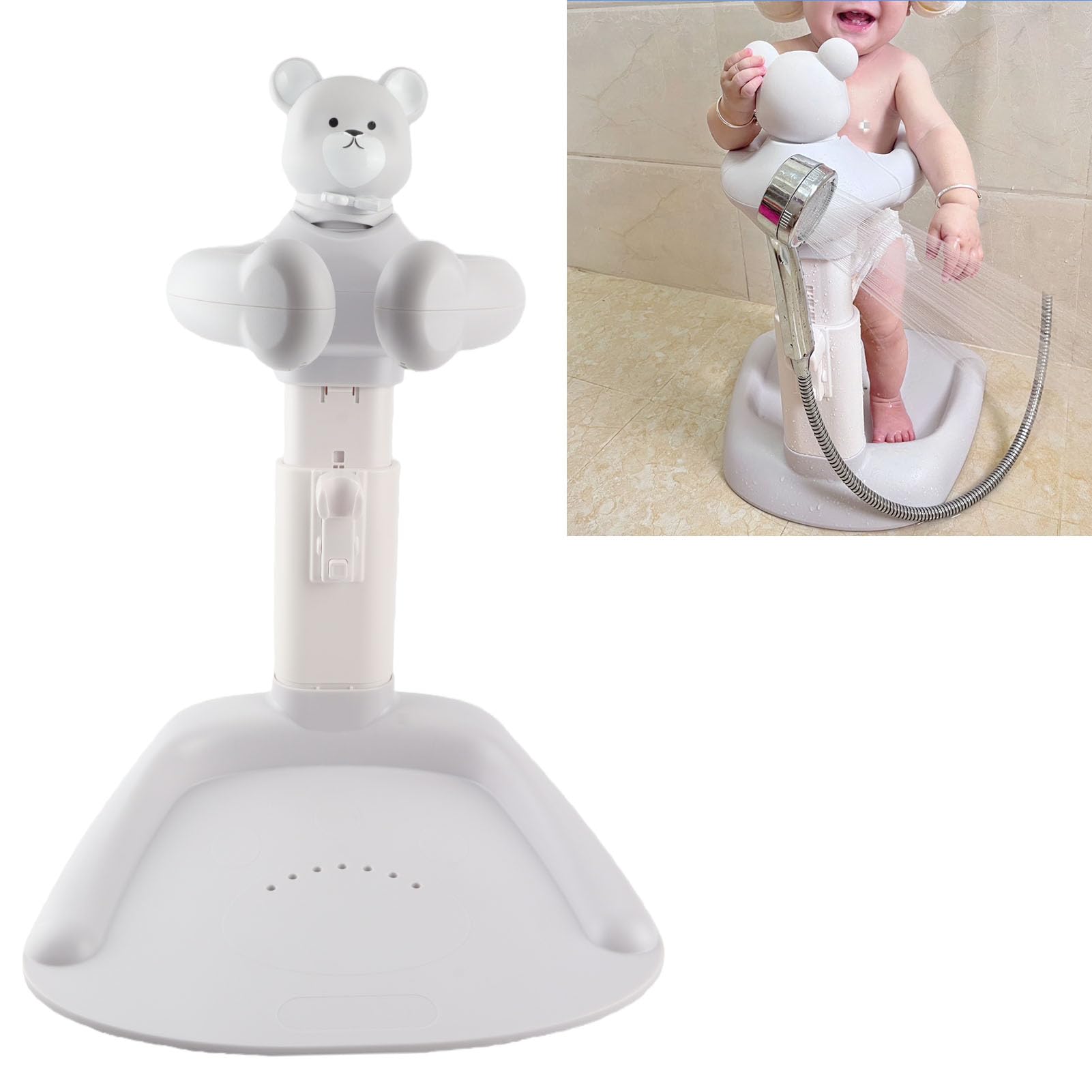 Baby Hug Badeturm, Verstellbarer Ständer für Sicheres Baden und Windelwechseln, Geeignet für mit Einer Körpergröße von 48–64,5 Cm, Hergestellt aus Strapazierfähigem PP-Material