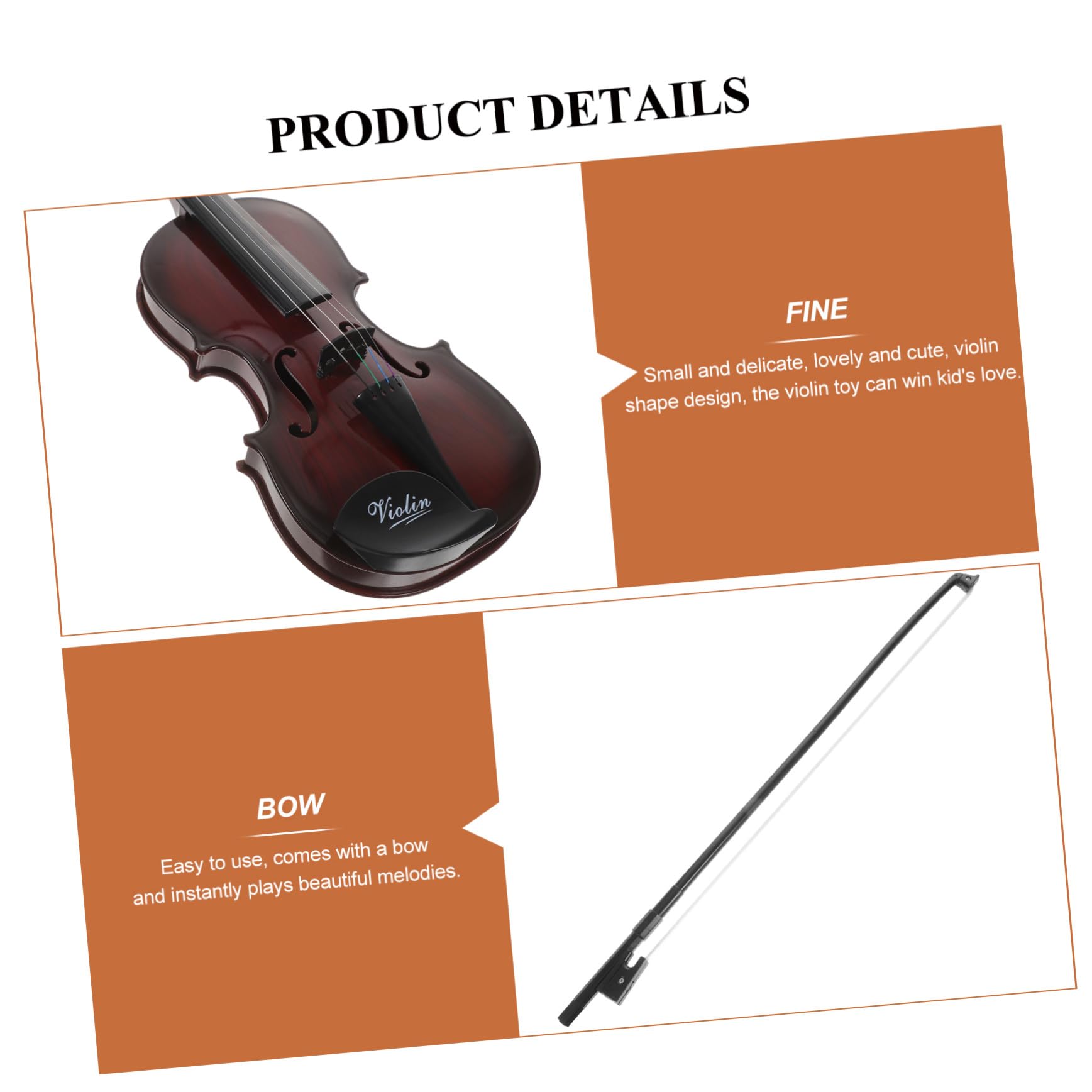 Mini Violino Giocattolo Musicale per Bambini, Marrone Plastica | Forma Classica, Stile Piccolo e Delicato, Idea Regalo Compleanno, per Ragazzi e Ragazze