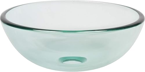 Mini lavabo de baño transparente de vidrio de 12 pulgadas