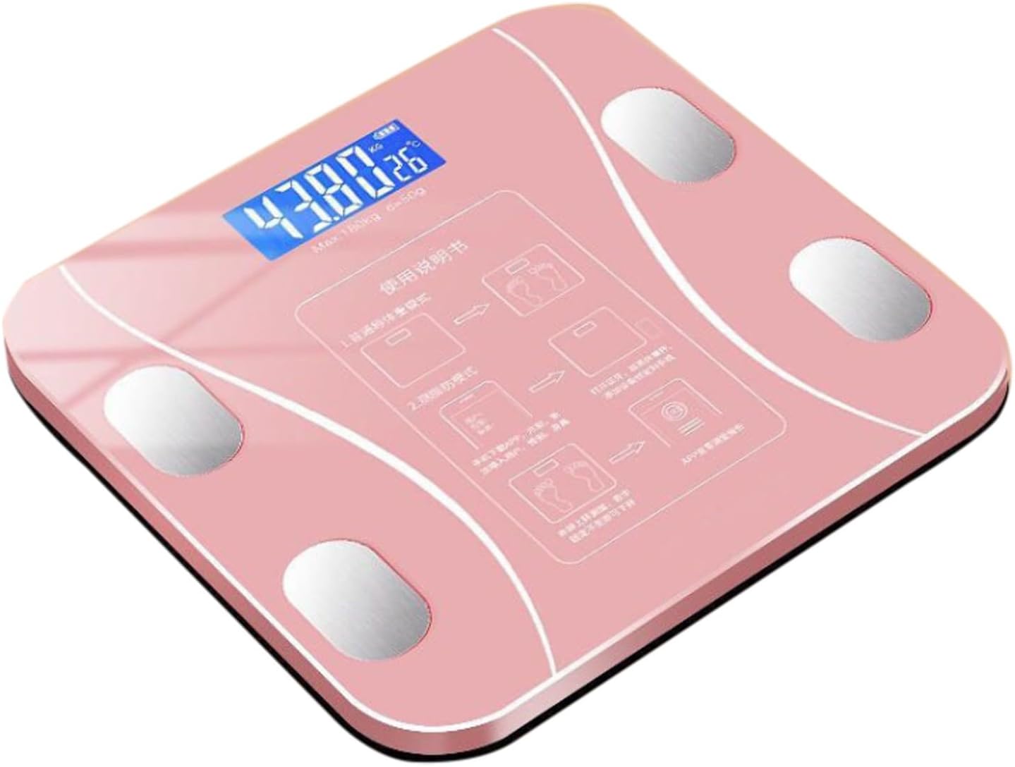Scale for Body Weight,USB Rechargeable LCD Display Smart Accurate Digital Bathroom Weighing Scale for Fat Percentage,Body Fat,Muscle Mass,Bmi,13 Body Composition Analyzer Sync with Fitness App