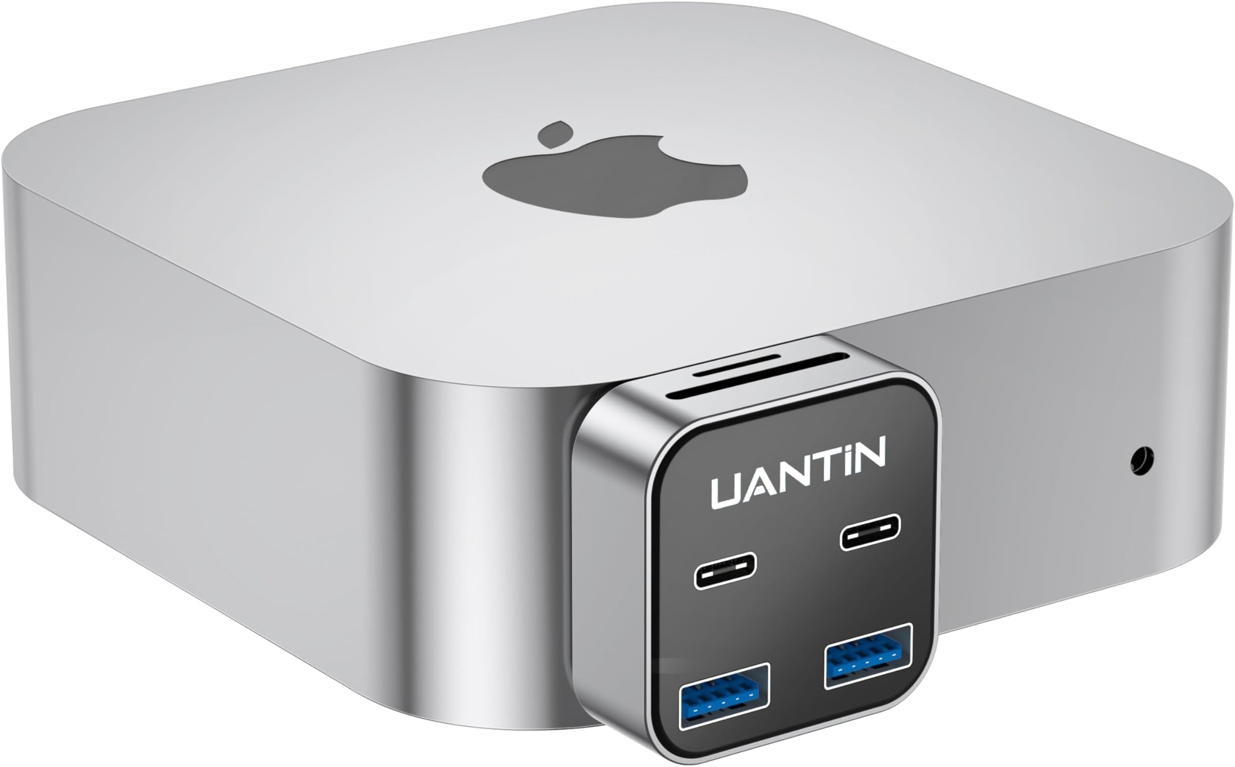 6-Port Dock for Mac mini M4/ M4 Pro | 10Gbps High-Speed Mac mini Hub Adapter with 2*USB-A/ 2*USB-C/SD TF 3.0 Card Reader | Compact One-Piece Design | Plug & Play