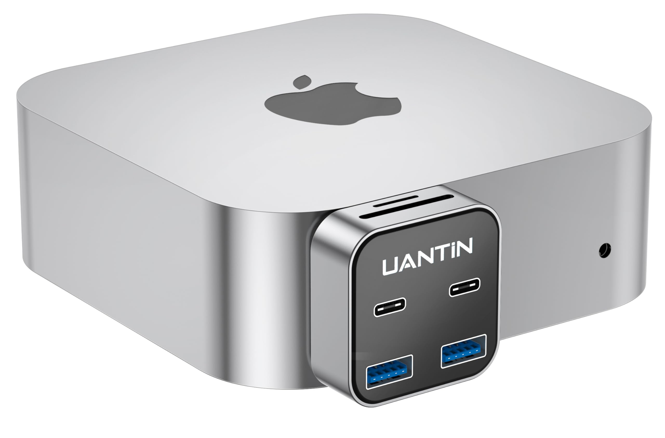 6-Port Dock for Mac mini M4/ M4 Pro | 10Gbps High-Speed Mac mini Hub Adapter with 2*USB-A/ 2*USB-C/SD TF 3.0 Card Reader | Compact One-Piece Design | Plug & Play