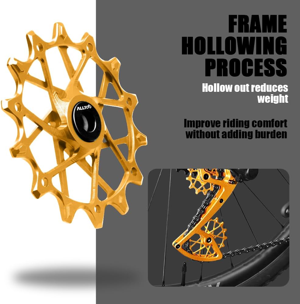 for SRAM for Garbaruk 11/12-Speed, 12T+16TRear Derailleur Cage Pulley Wheels Derailleur Ceramic beari