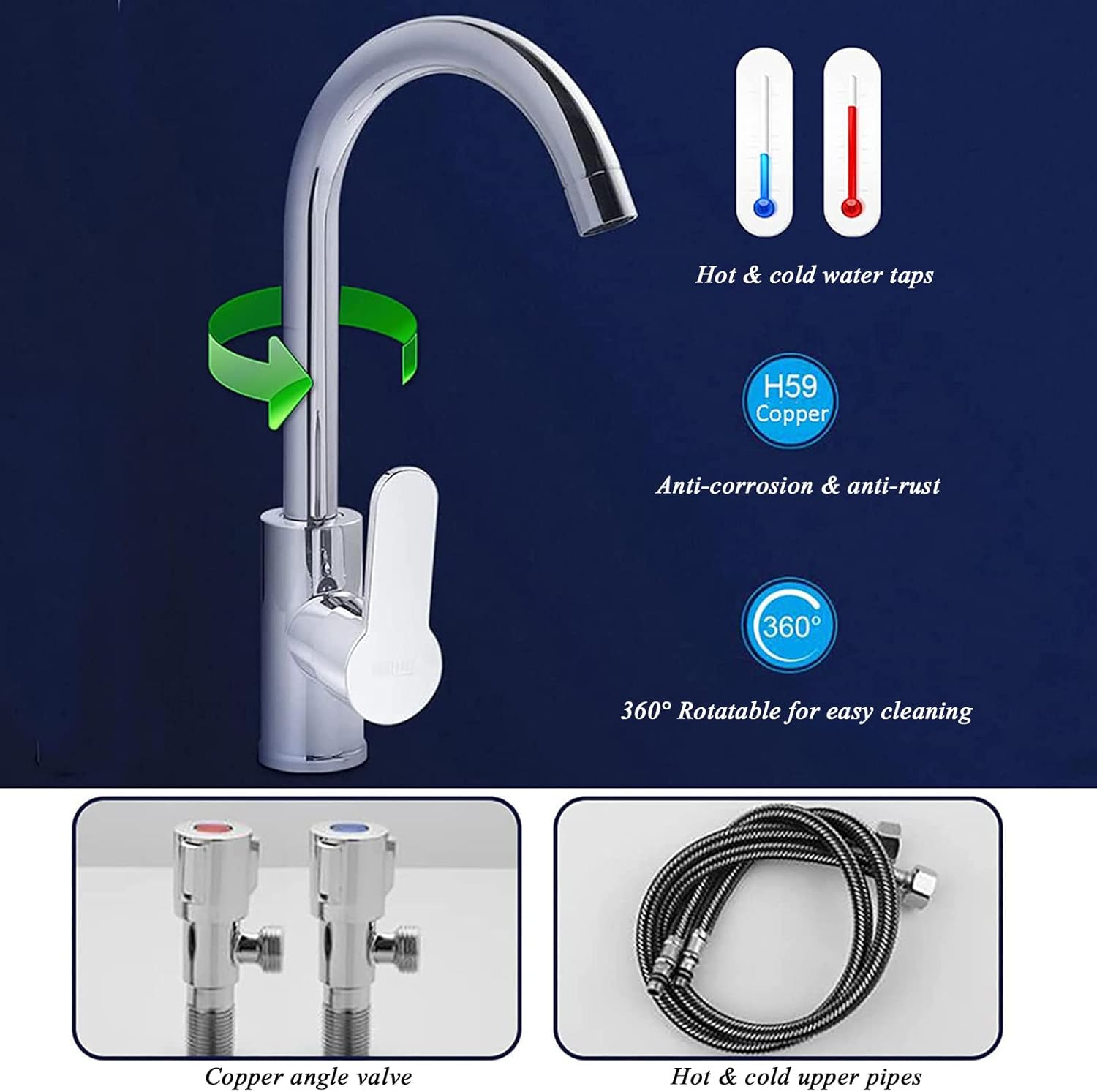 Free Standing Wash Station Heavy Duty Slop Sinks with Faucet, Utility Sink Laundry Tub for Washing Room, Basement, Laundry Room, Washing Room, Garage or Shop