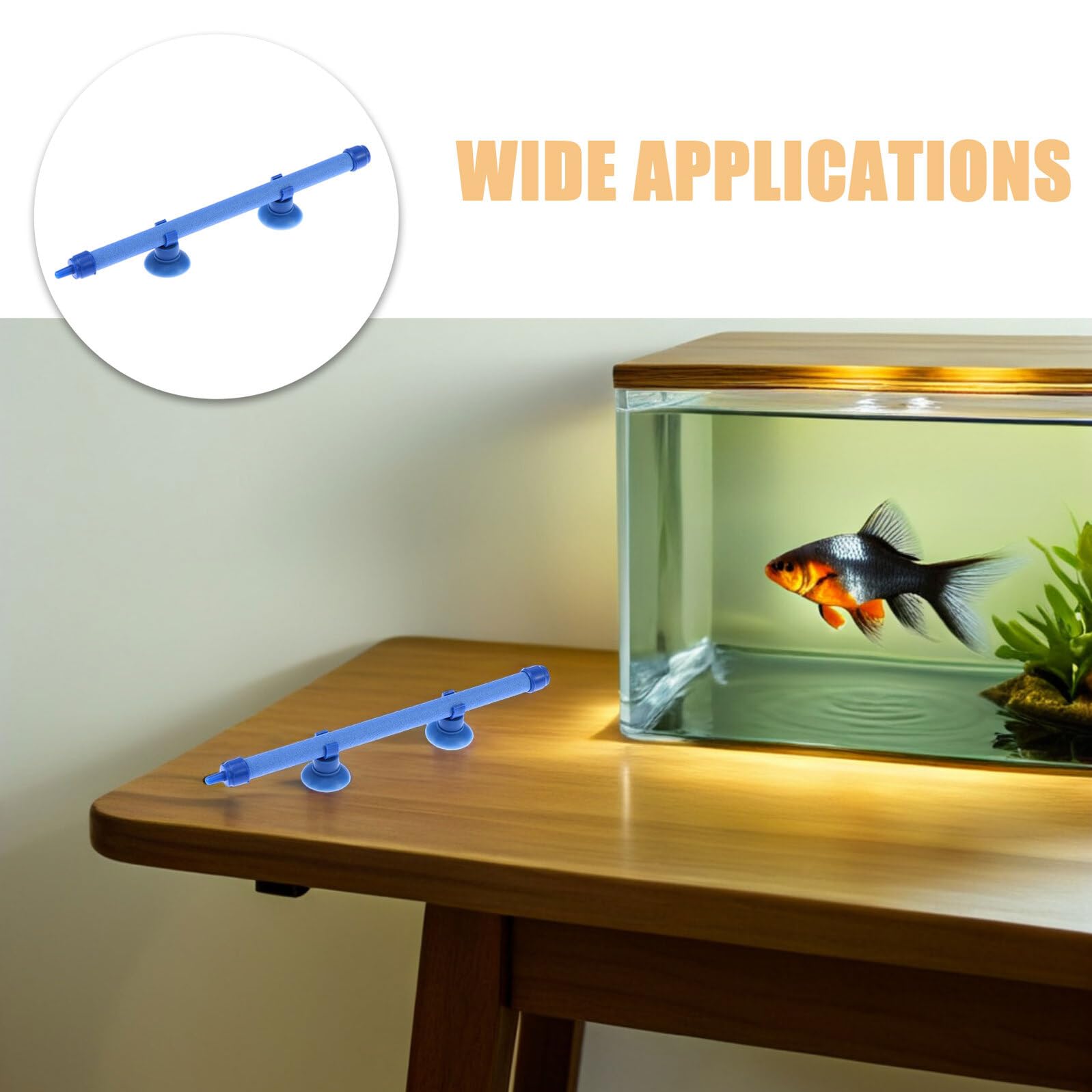 Difusor de Burbujas para Acuario 10 Pulgadas Azul 4 Piezas Burbujeador de Oxígeno para Pecera Base de Succión Cilindro de Piedra de Aire Extraíble para Oxigenación y Decoración