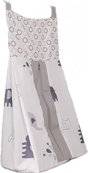 Gray Elephant Diaper Bag Nursery Crib Hanging Diaper Organizer for Elephant Colletction