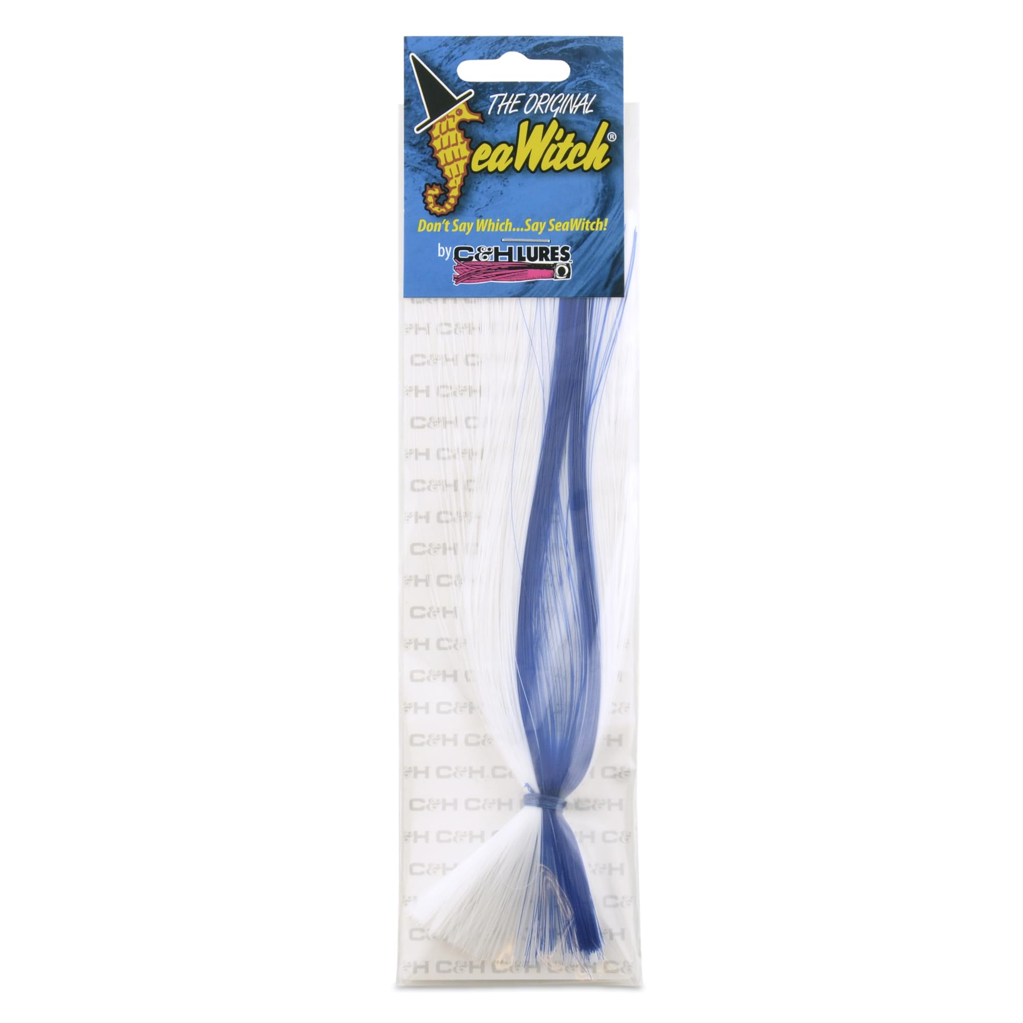 C&H, Sea Witch Lure, White/Blue Skirt, 1/2 oz / 14.1 g Head