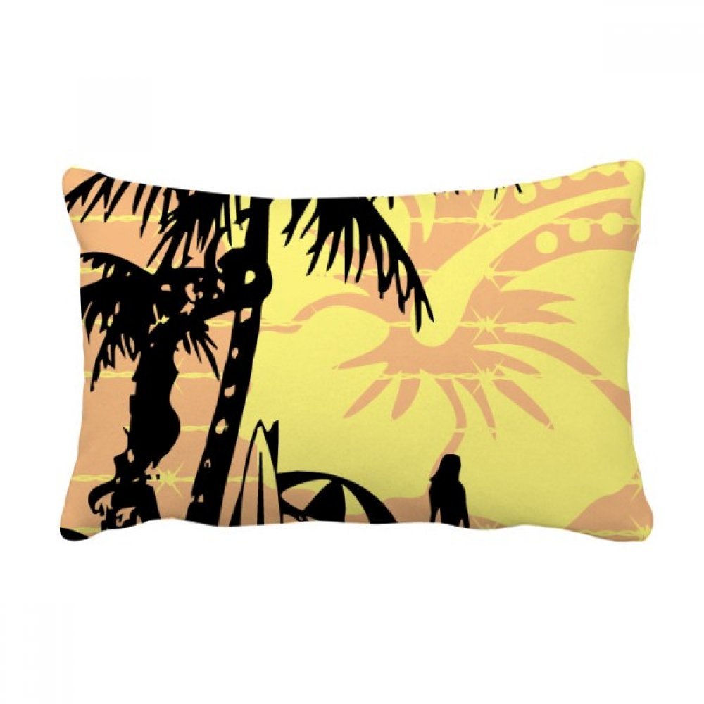 Oreiller de canapé illustration fleur et plage exotique pour recréer la douceur des vacances