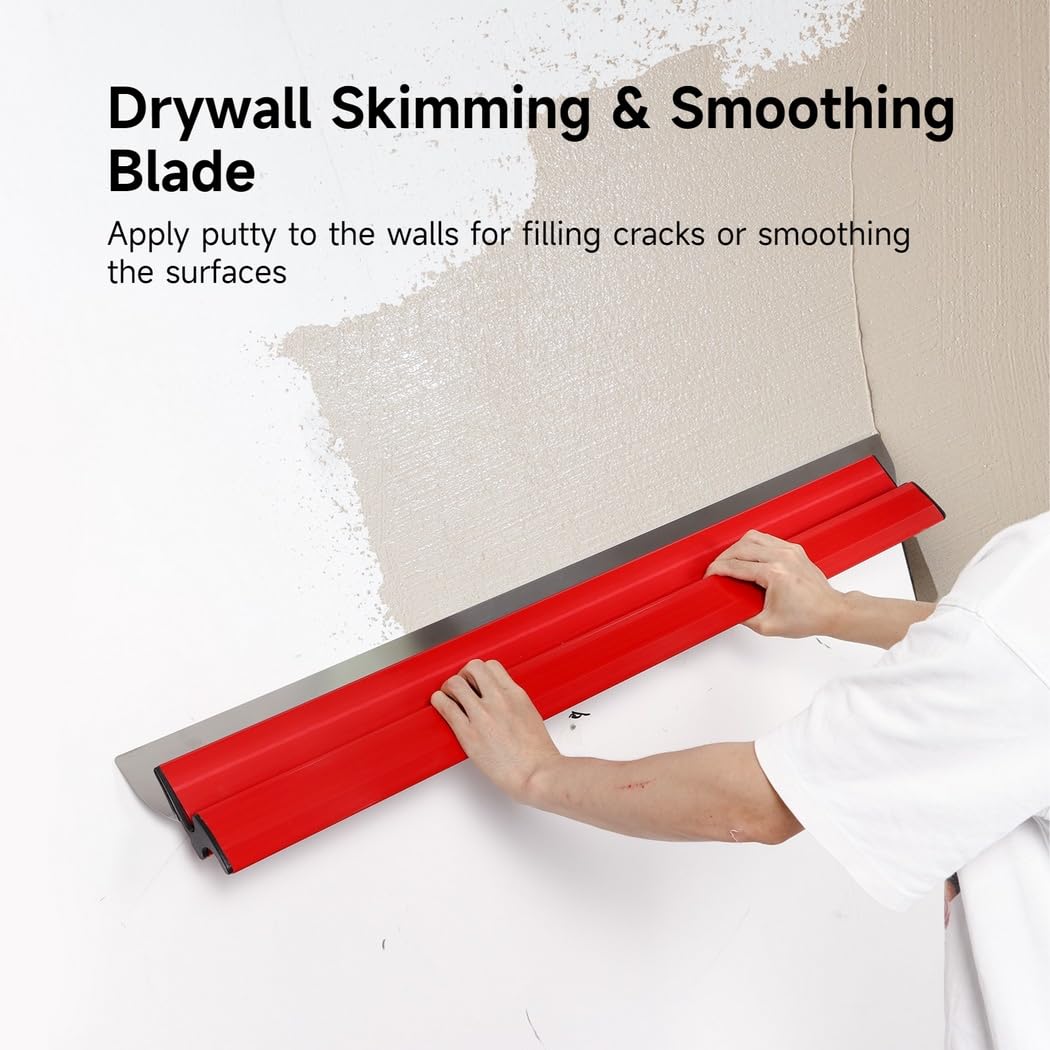 Lama lisciante per stucco per cartongesso, coltello raschietto in acciaio inox da 100 cm per levigare le pareti e riempire crepe