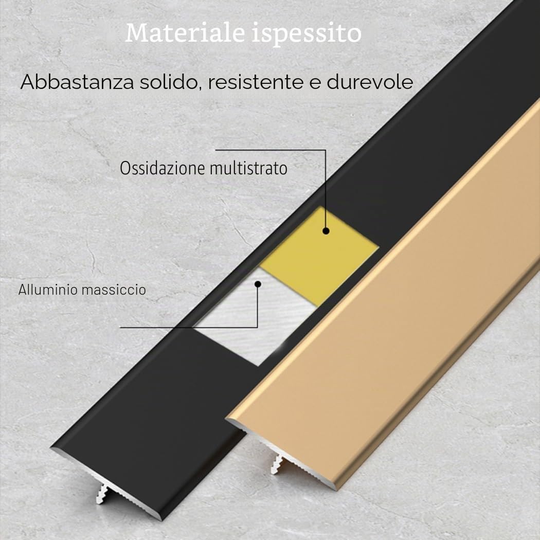 Striscia Di Soglia 90cm, Profilo A T, In Alluminio, Strisce Di Transizione, Profilo Di Transizione Per Dividere Doccia A Pavimento(Silver White,2cm/0.78in)