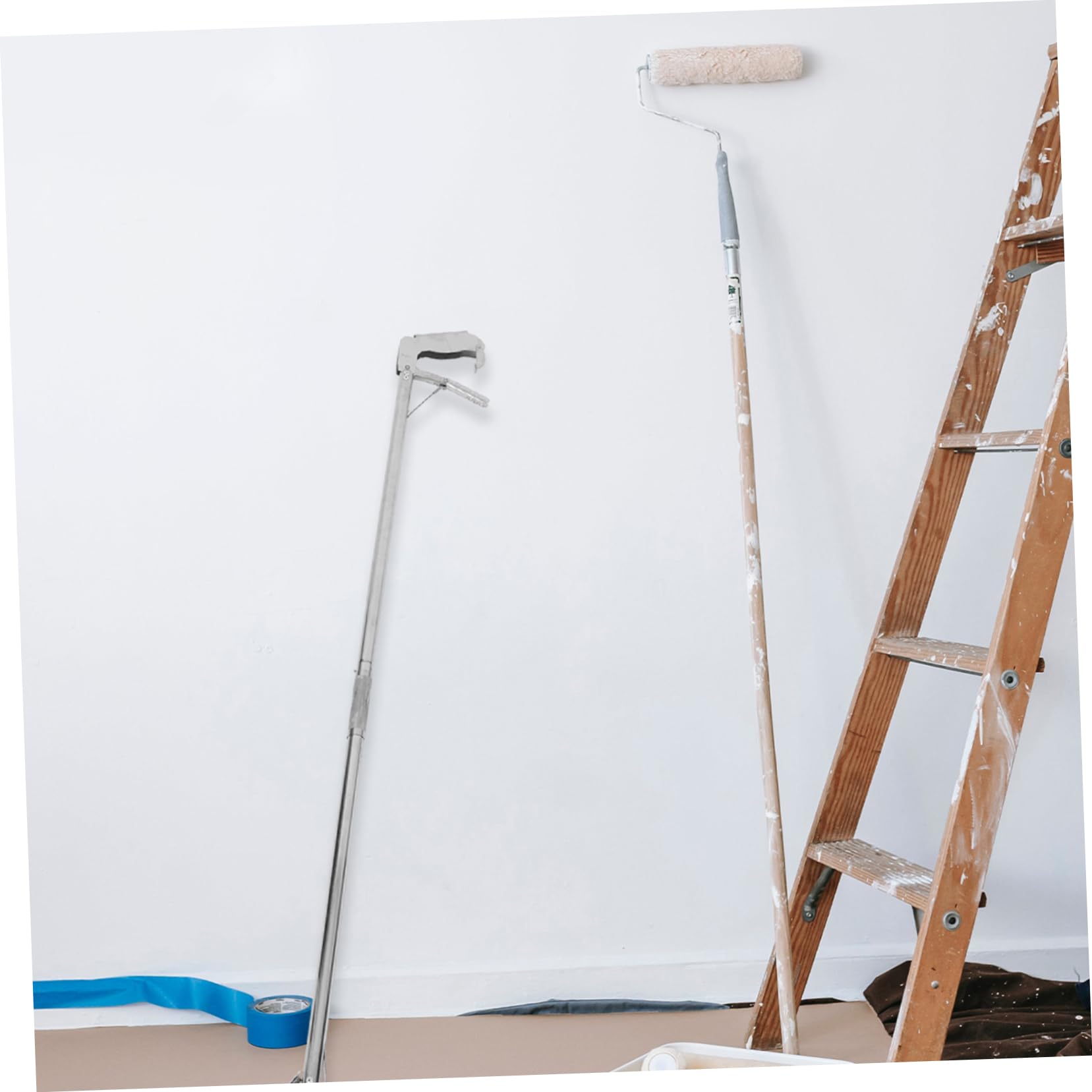 Faltbarer Greifer aus Edelstahl mit Langem Stiel Leichter Hochleistungs Greifer für Senioren zur Einfachen Bedienung im Alltag und Hygienischer Reinigung