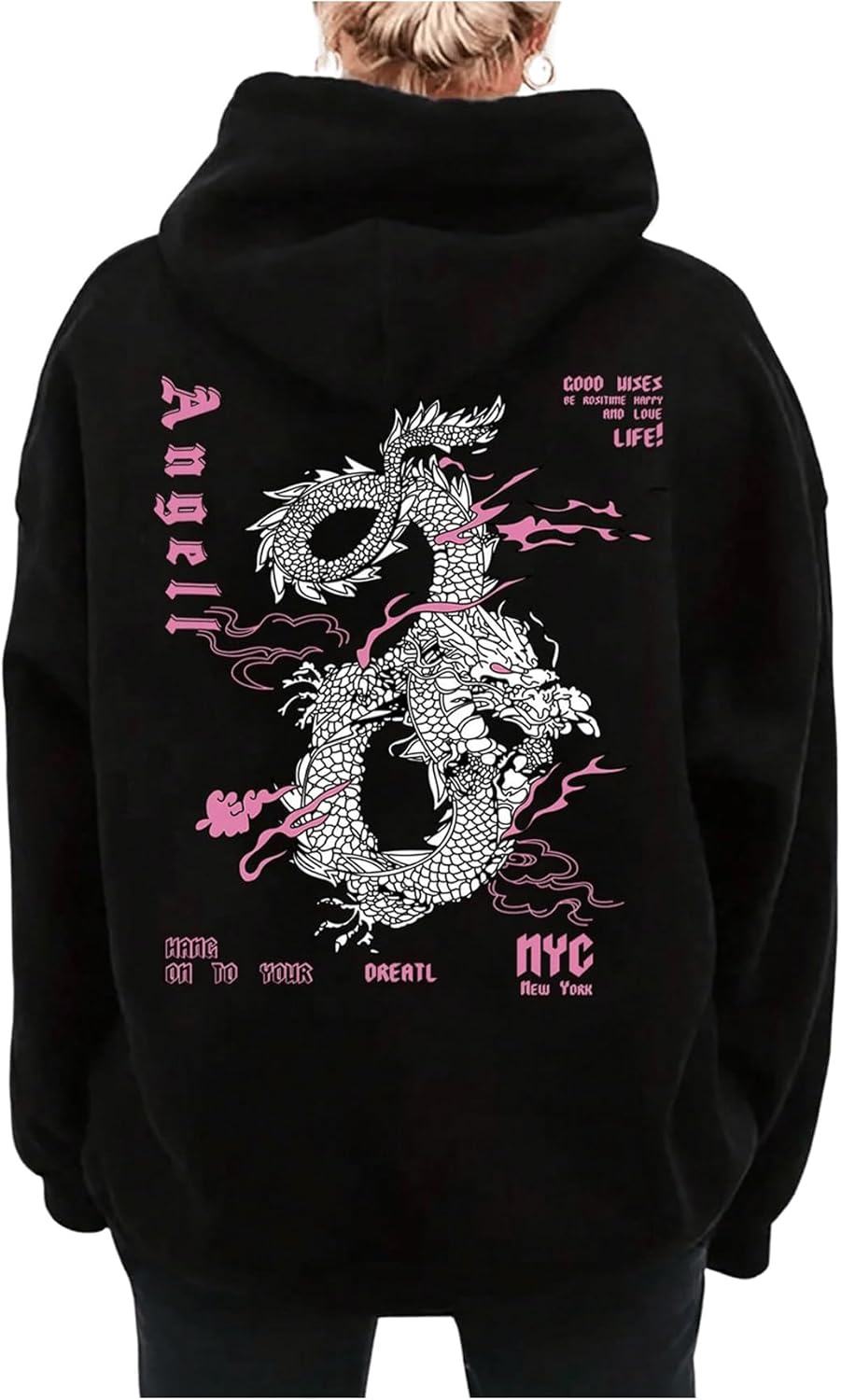 Milumia Women's Plus Size Graphic Hoodie Sweatshirt Long Sleeve Drop Shoulder Loose Pullover Tops - Image 4