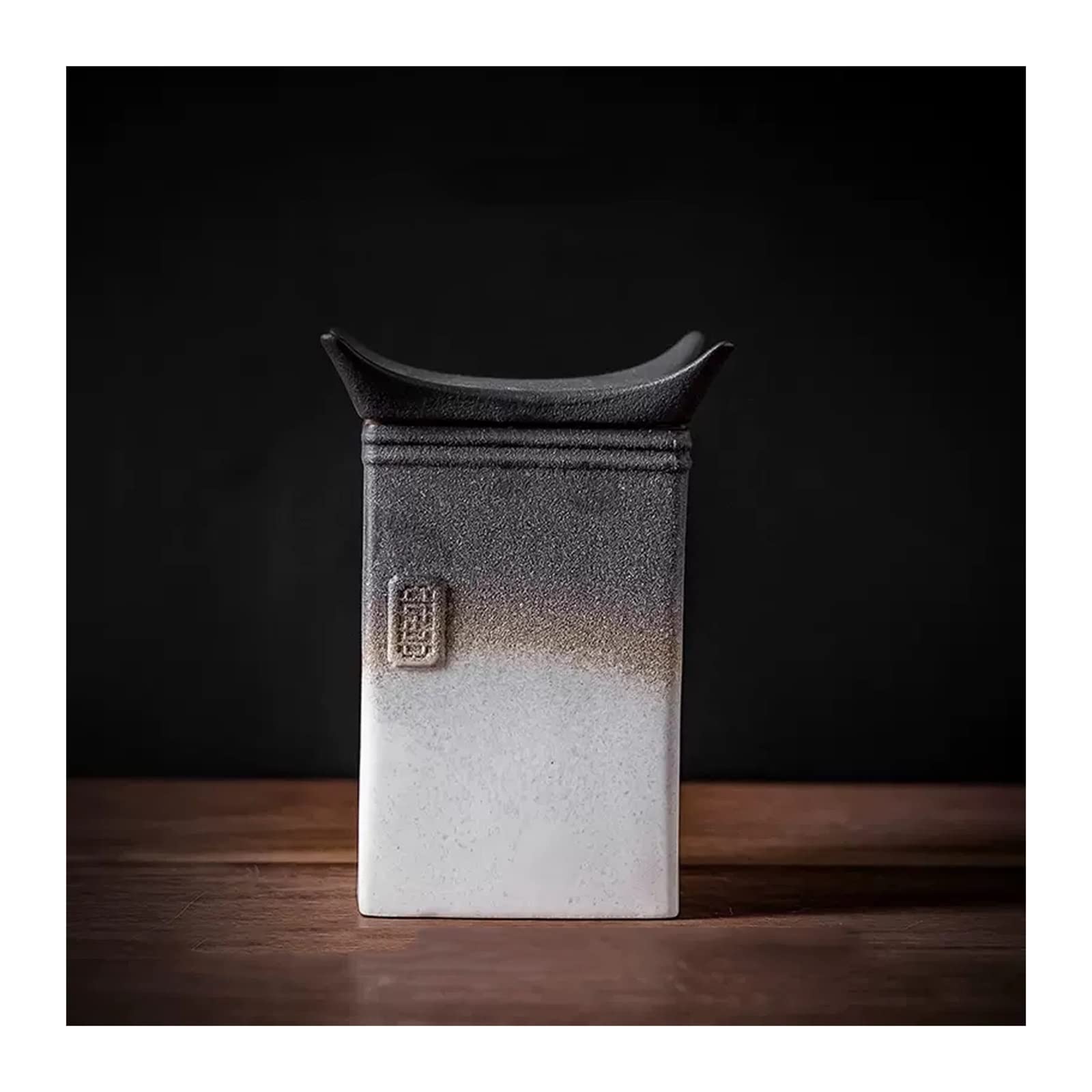 DFHS46JK Kitchen Jars Japanese Style Tea Canister Matte Ceramic Bulk Storage Jar Small Portable Sealing Home Kung Fu Set, Retro Design, 500ML for Sugar