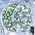 Ollny Christmas Lights, 198 FT 600 LED Outdoor Waterproof Plug in Christmas Tree Lights with 8 Modes Remote Timer, String Lights for House Yard Outside Indoor Xmas Decorations White