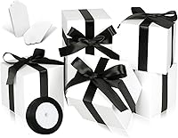 Vista 14 de Paquete de 50 cajas de regalo pequeñas, cajas de regalo de 2 x 2 x 2 pulgadas, cajas de regalo de papel blanco con tapas para regalos, manualidades