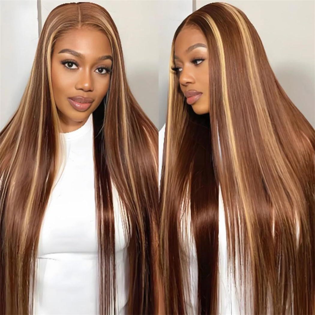 4X27 Straight Wig 46 Inch 100% Human Hair 13X6 HD Transparent Lace Frontal Wig Pre-Plucked Brazilian Hair