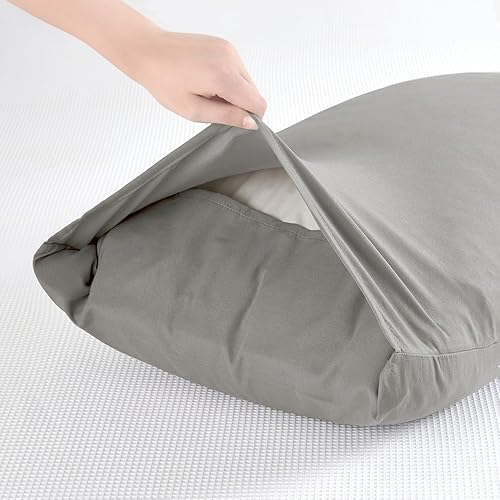Miniatura 2 de NookZuzu - Juego de 2 fundas de almohada de microfibra ultra suaves de 1800 hilos con cierre de sobre, color gris oscuro, juego de 2 fundas de