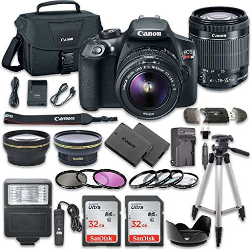 Canon EOS Rebel T6 DSLR Camera Bundle with Canon EF-S 18-55mm f/3.5-5.6 IS II Lens + 2pc SanDisk 32GB Memory Cards + Accessory Kit (Renewed)