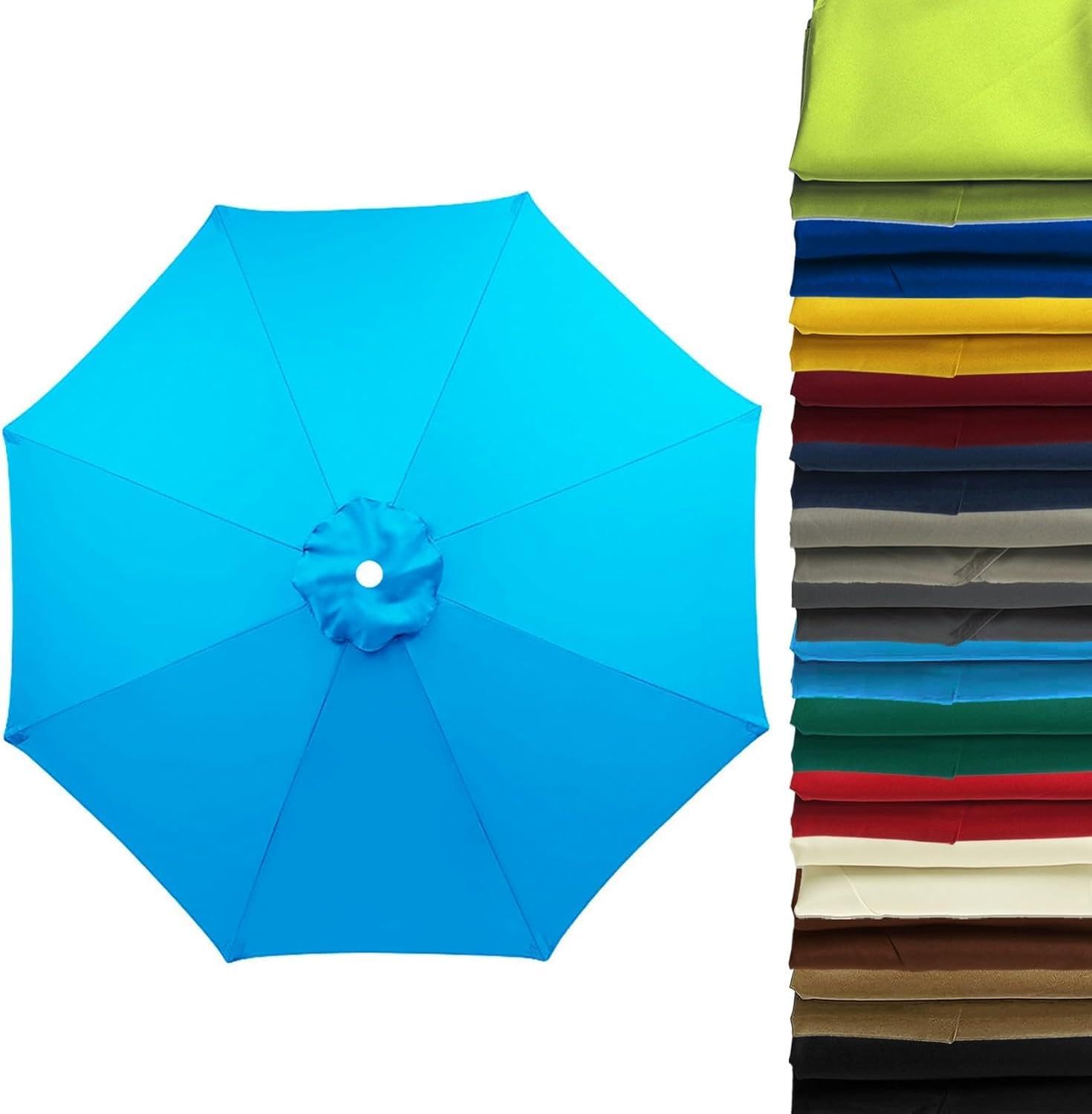 Wttagkl Replacement Parasol Cover 2m/2.5m/2.8m/3m/3.5m/4m for 6/8 Ribs | UV50+ Windproof & Waterproof | Light Grey Premium Fabric for Garden, Terrace, Beach, Pool,#3-270 cm 6 streben — image 1