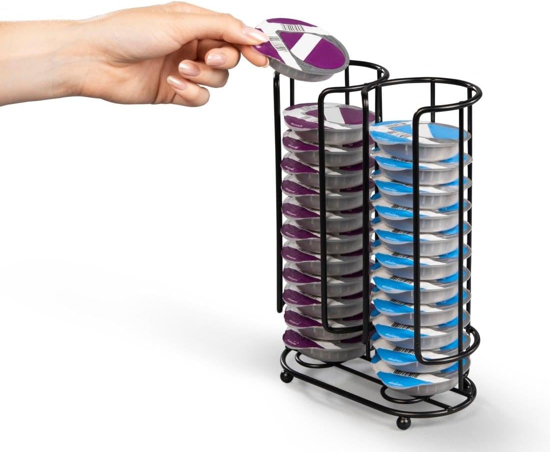 Xavax Coffee Capsule Holder for 26 Tassimo Capsules, Matte Black Metal Stand, Compatible with Tassimo Bosch: Jacobs, Kenco, Twinings, Carte Noire, Cadbury, L'OR