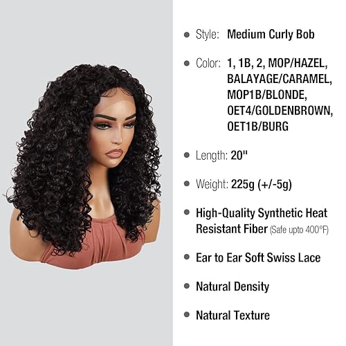 Miniatura 10 de STUDIOCUT BY PROS DPL009 - Peluca de encaje frontal suizo con parte profunda, parte media y parte central para mujeres negras, pelucas sintéticas