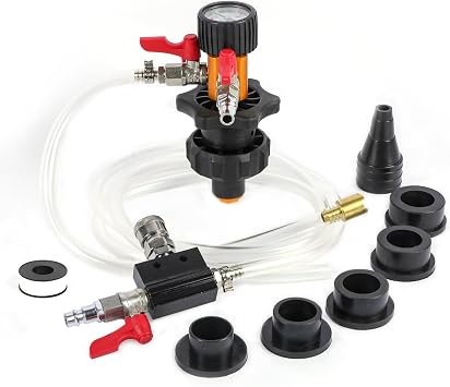 MR CARTOOL Vacuum Coolant Refill Kit with Gauge, Air Connector, 5 Adapters | Antifreeze Change Tool for Testing Radiator and Heating Core Pipes