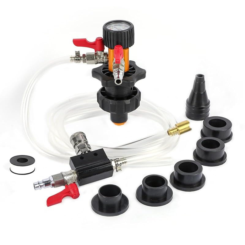 Kit de Reabastecimento a Vácuo do Sistema de Arrefecimento MR CARTOOL com Manômetro, Mangueira, Conectores e 5 Adaptadores