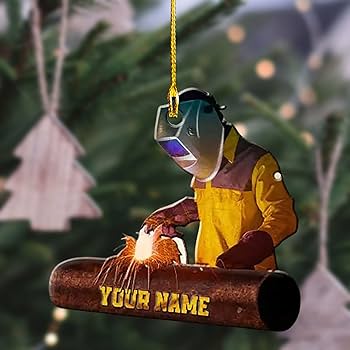 Personalized Welder Ornament Helmet And Gloves Christmas Ornament For - Lovem-oom