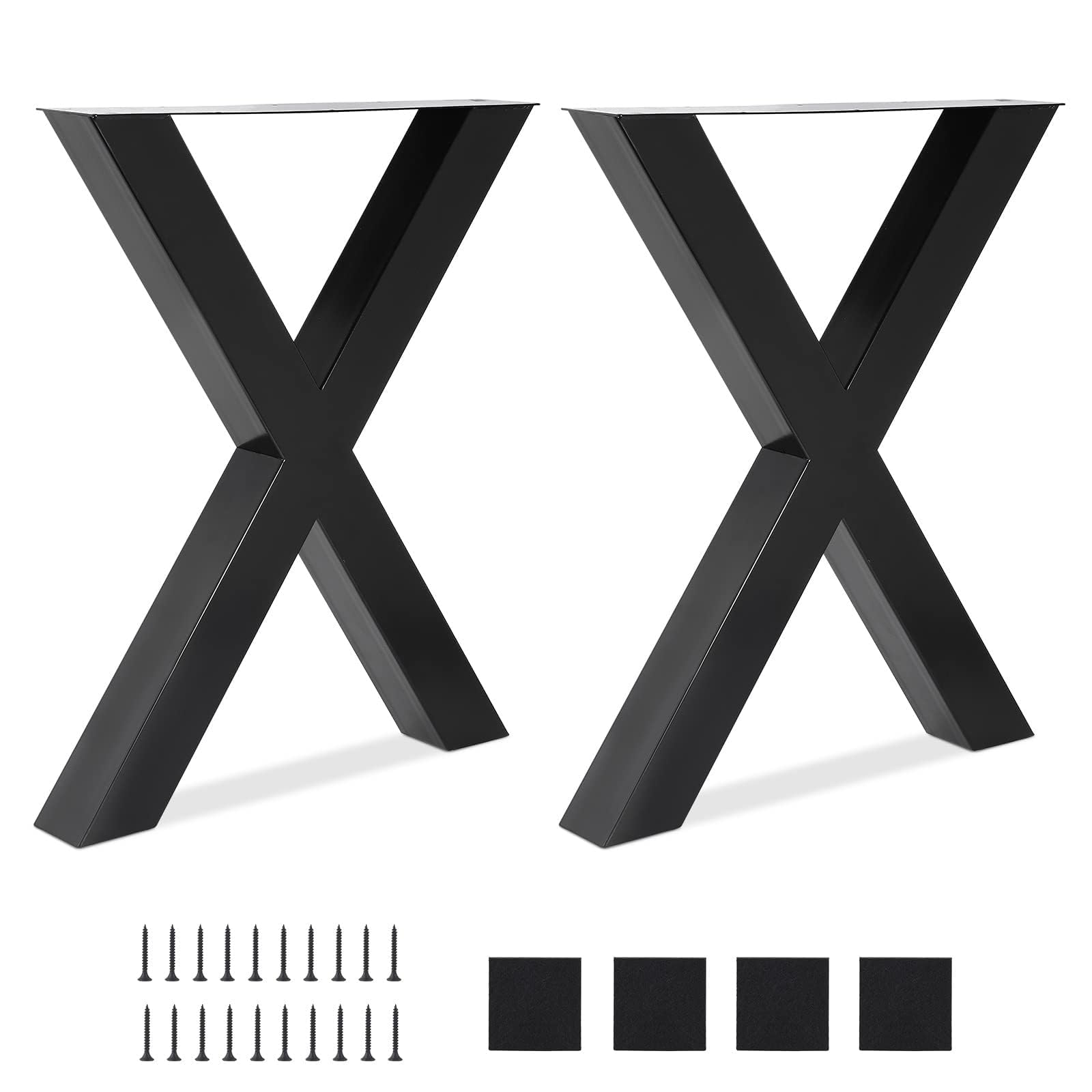 Towallmark 2 gambe del tavolo in metallo per panchina, X-Frame Industrial, telaio da tavolo, gambe da tavolo per panca fai da te, tavoli da pranzo (71 x 61 cm)