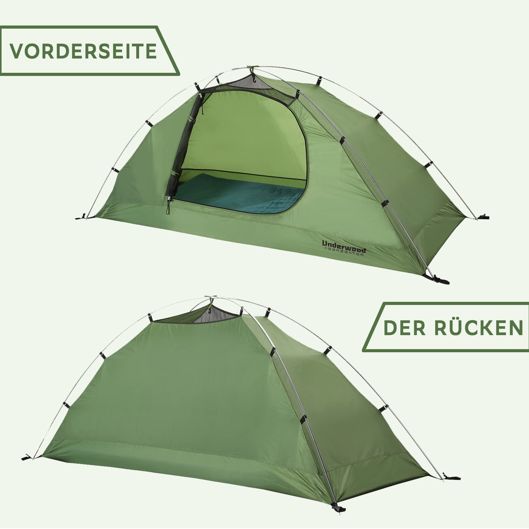 1/2-Person Camping Zelt - 4 Saison Wasserdicht 1/2 MannZelt mit Kleines Packmaß, Ultraleicht 1/2 PersonenZelt den Winter, Einfach Aufbau Zelt zum Outdoor, Wandern, Trekking von Underwood Aggregator