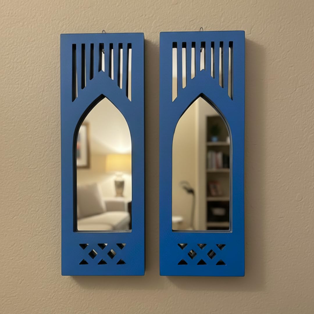 Mughal Jharokha Mirror - Handmade Wooden Wall Art -9