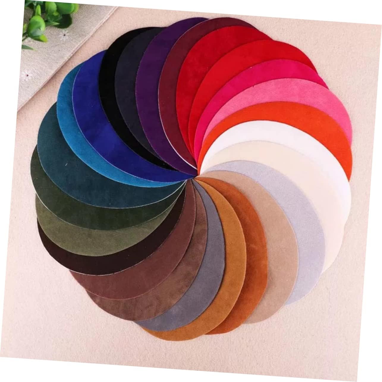 25pcs Suede Fabric Patches Kit for Clothes DIY Applique Accessories for Sweaters Shirts and Elbows for Repairing and Decorating Clothing