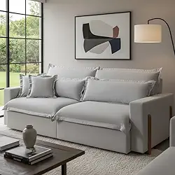 Sofá Retrátil e Reclinável Dubai com Molas Ensacadas, 1,90m. (Cinza Claro)