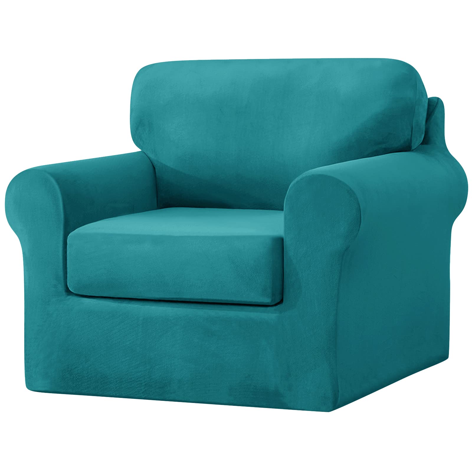 SYLC Sofa Cover with Separate Seat Cushions and Backrests Stretch Velvet Sofa Slipcover Couch Covers Furniture Protector Split Combined (Teal,1 Seat Set 3 PCS) โ image 1