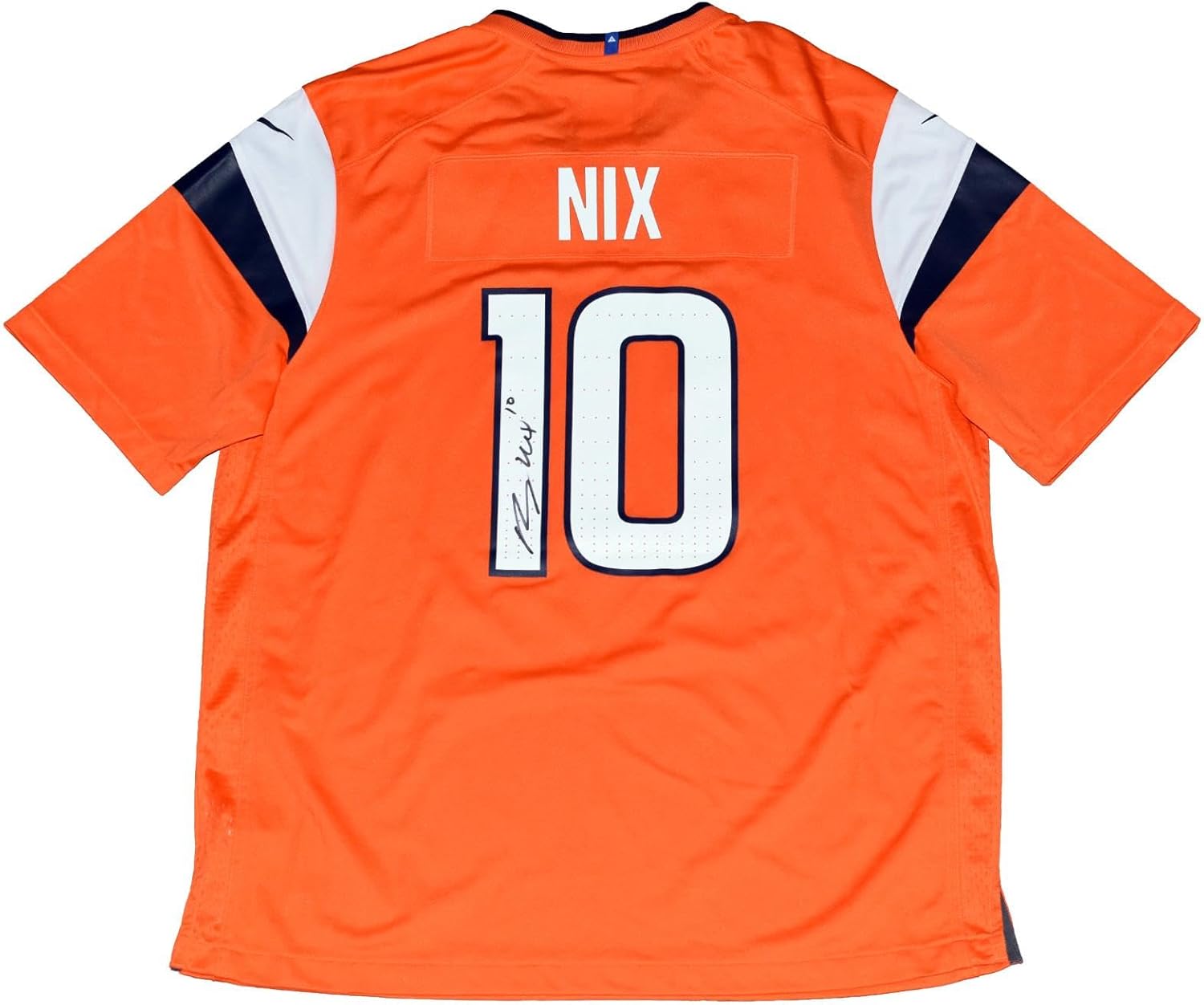Bo Nix Autographed Signed Denver Broncos #10 Orange Nike Jersey Beckett - Autographed NFL Jerseys