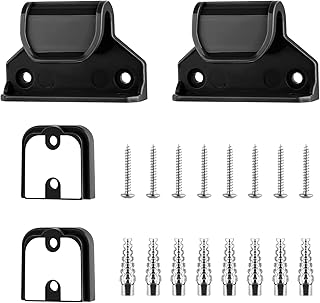 Retractable Baby Gate Replacement Parts Kit, Complete Wall Mounted Safety Gate Kit with Brackets, Anchors and Screws (Black)