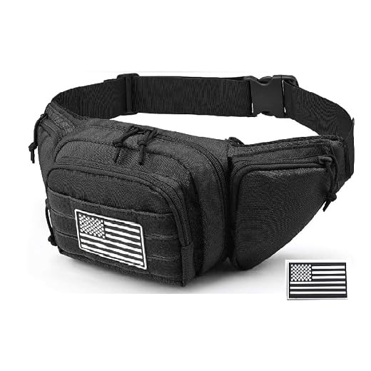 Galaxy Concealed Carry Pistol Waist Pouch - Tactical Fanny Pack Holster, Waist Gun Bag, Fits Handgun,1911 for Camping Hunting Hiking Fishing. Molle with USA Flag Patch