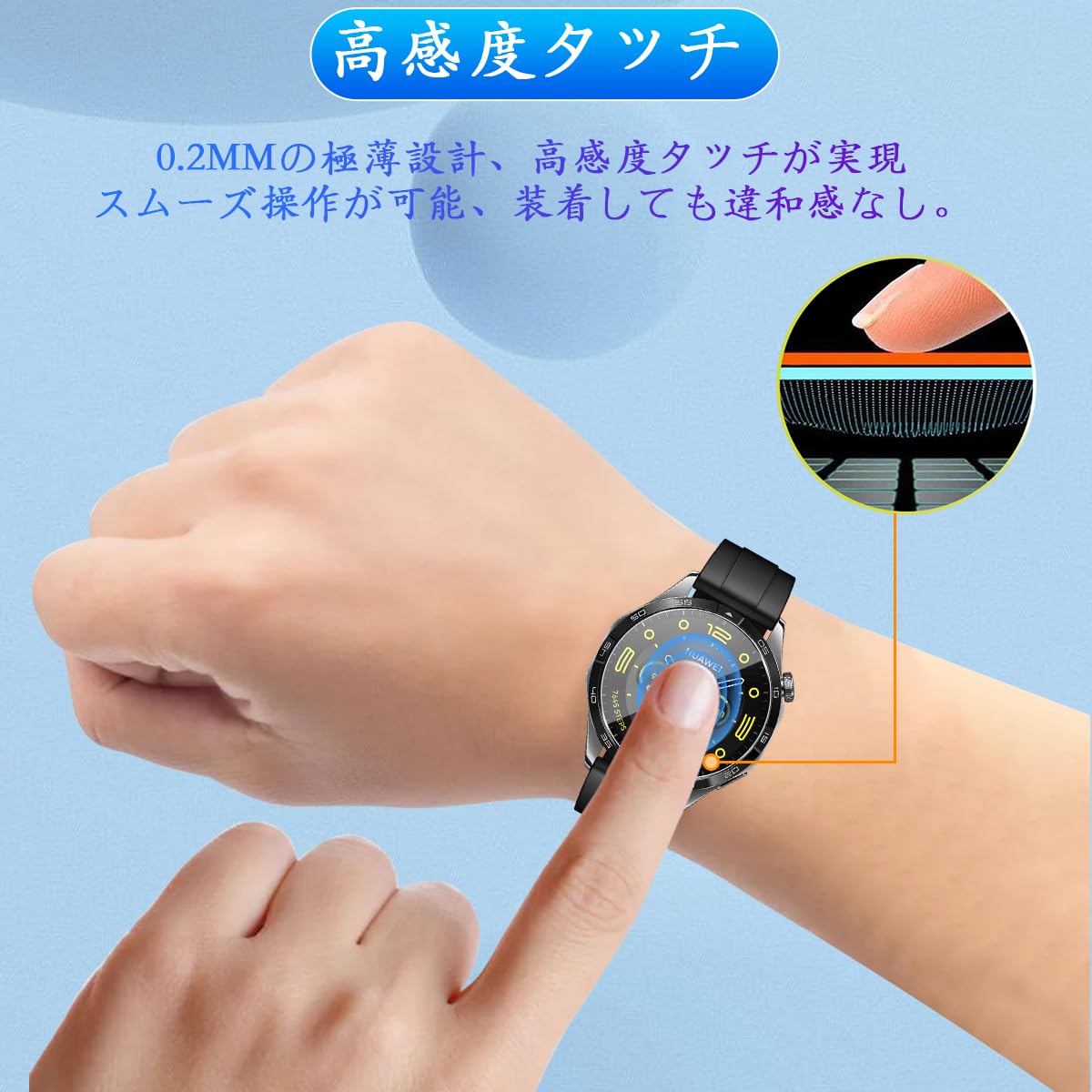 Amazon.co.jp: 【3枚セット】 対応 HUAWEI Watch GT4 46mm ガラス 