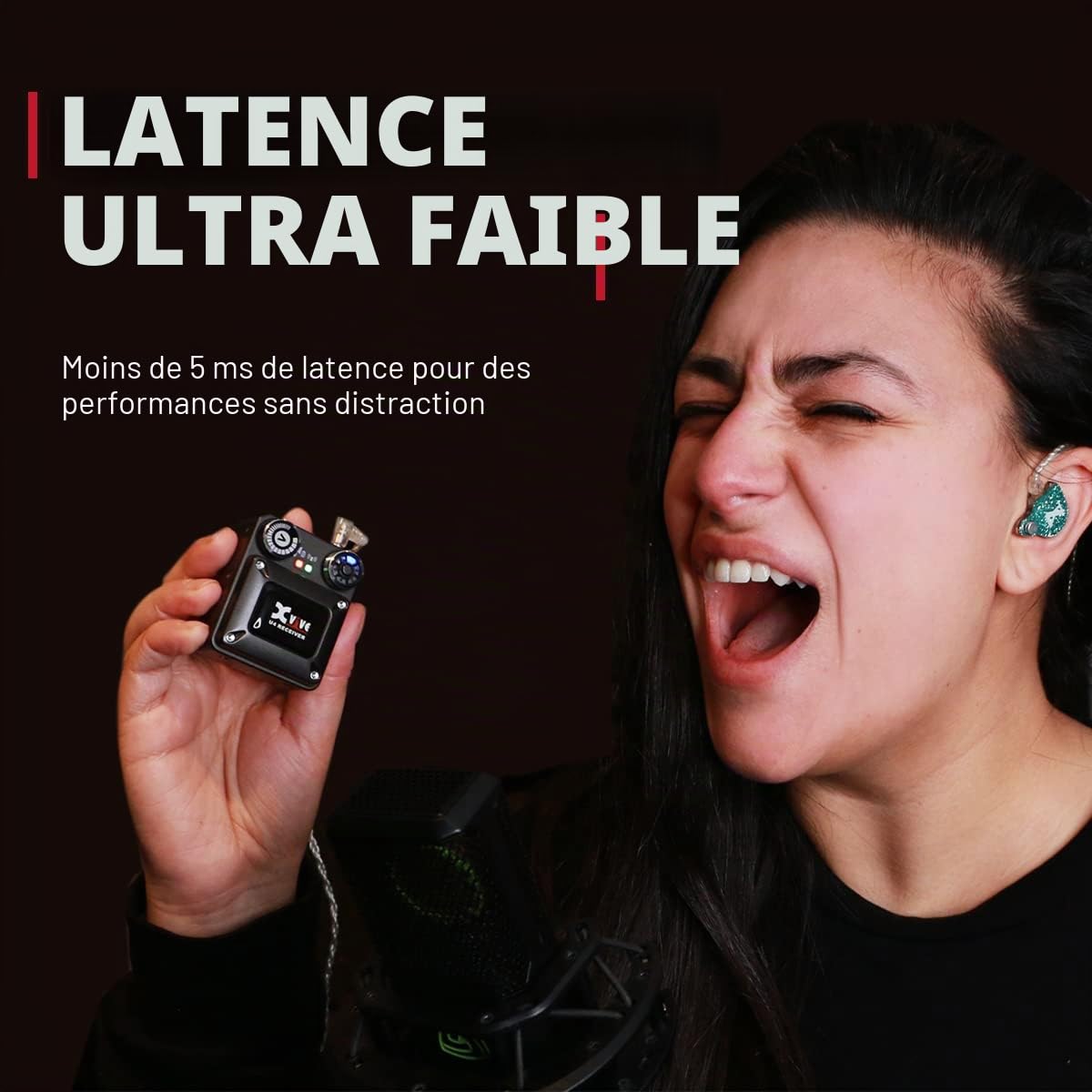 Xvive U4R2 Système sans Fil in-Ear Monitor Système IEM à 2 Récepteurs et 1 Transmetteur pour Les répétitions et Les Concerts de L'orchestre