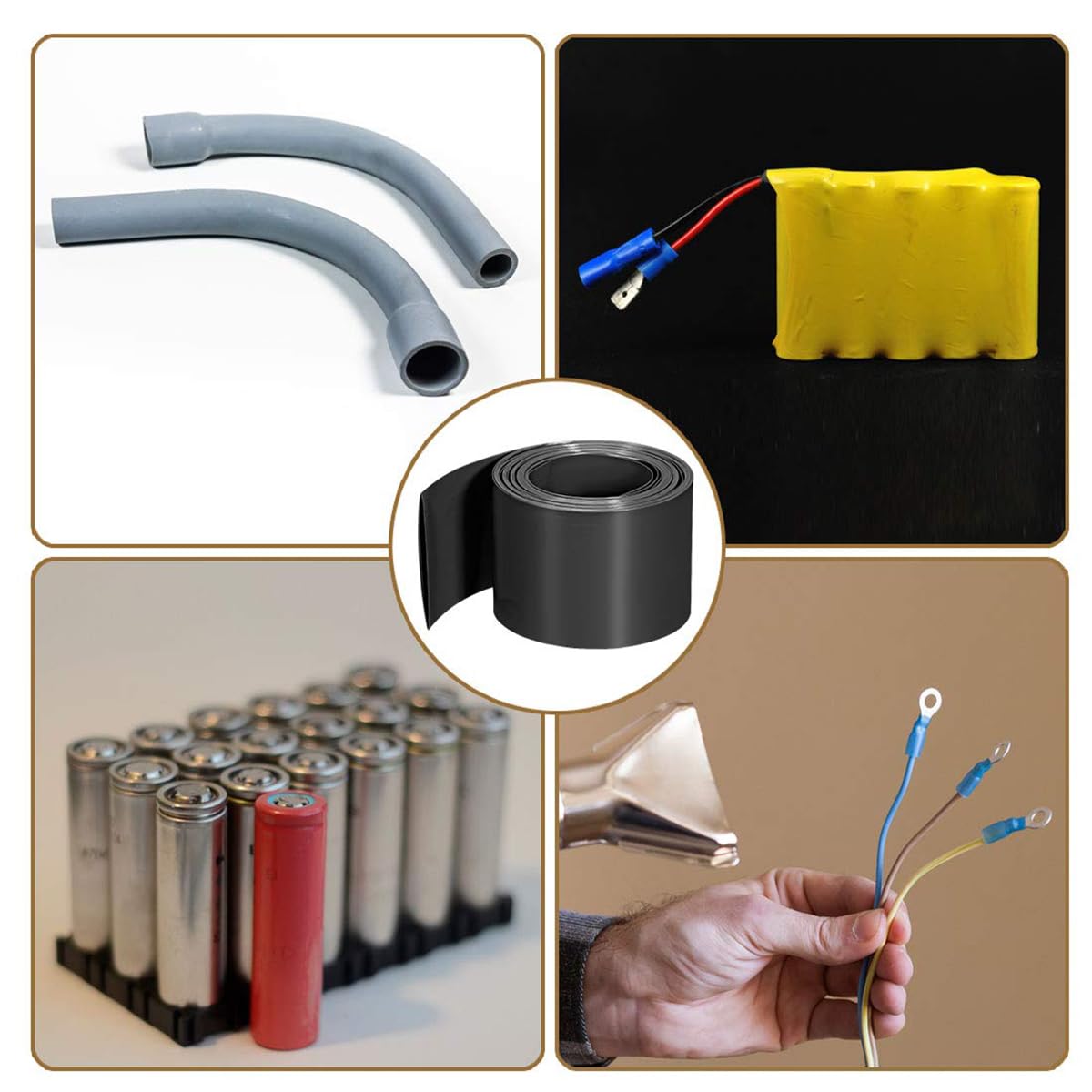 Rurki termokurczliwe z PVC, Płaska rurka termokurczliwa PVC 1 m, wiele rozmiarów(420mm(1m))