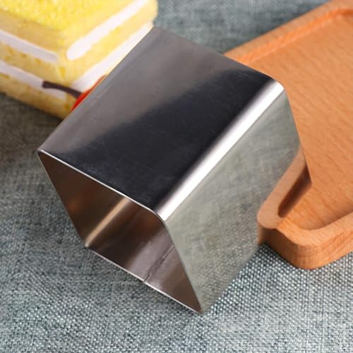 Miniatura 3 de Luxshiny Anillo cuadrado para mousse, molde para hornear pasteles, de acero inoxidable, para postre, molde de pastelería para hornear en casa (2.5