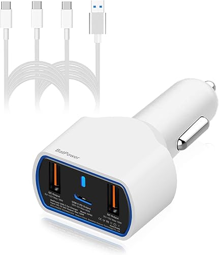 BatPower CPD2 Cargador de coche para laptop USB-C de 120 W compatible con MacBook Pro Air USB C Laptop HP Dell Razer Surface Vehicle Charger DC