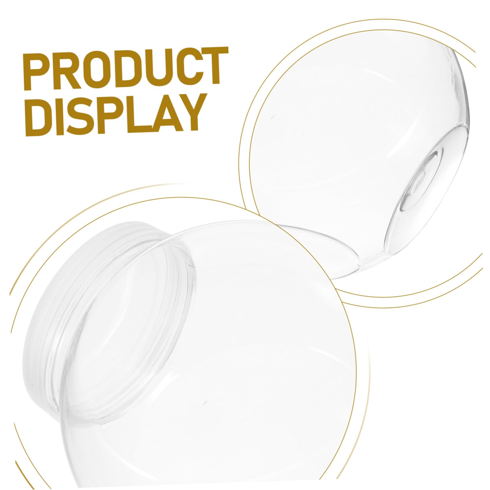 Cabilock Bocal à Bonbons en Plastique Transparent Rond 2100ml, Lot de 4 | Intérieur Lisse, Nettoyage Facile, Cuisine et Maison, Format Pratique pour Biscuits et Encas