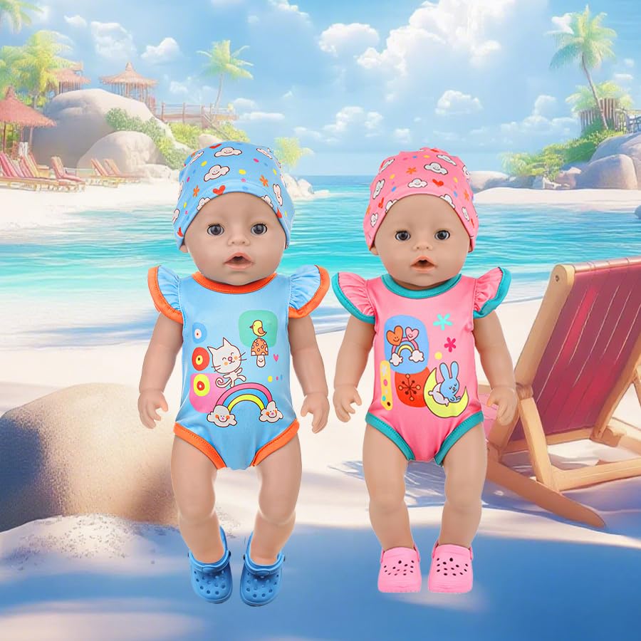 4 Paar Puppen Schuhe Zubehör Set für 14-18 Zoll Puppen, Puppenzubehör mit Gelb Rosa Blau Grün Puppenschuhe, 35-45cm Puppe Zubehör Puppenkleidung für Baby Puppe Mädchen Jungen Geschenk