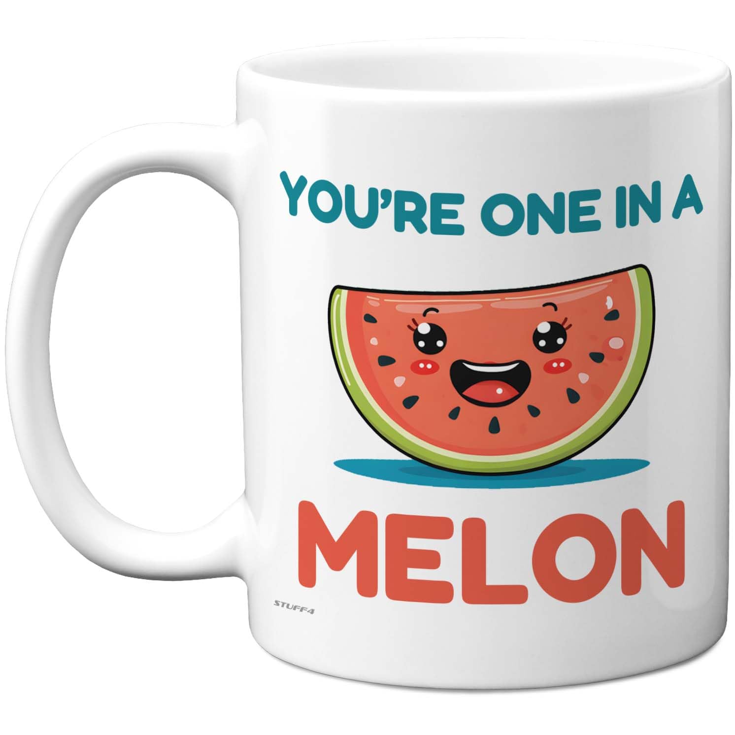 Stuff4 You're One in a Melon Mug - Cute Smiling Watermelon Design - Fun Appreciation for Friends or Colleagues - 11oz Ceramic Gloss Mug