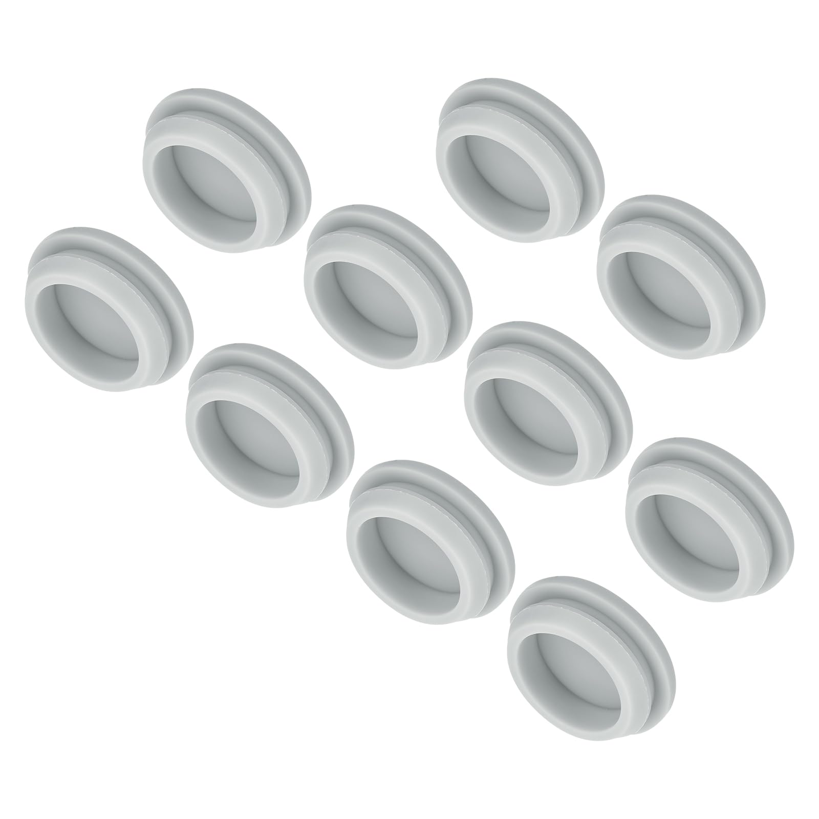 MECCANIXITY 10pcs Silicone Snap in Locking Hole Plugs,26mm/1 Inch Mounting Diameter Narrow Groove Width 2.5mm Panel Seal Cover Round for Kitchen Bulkheads Waterproof Sealing Plugs Grey