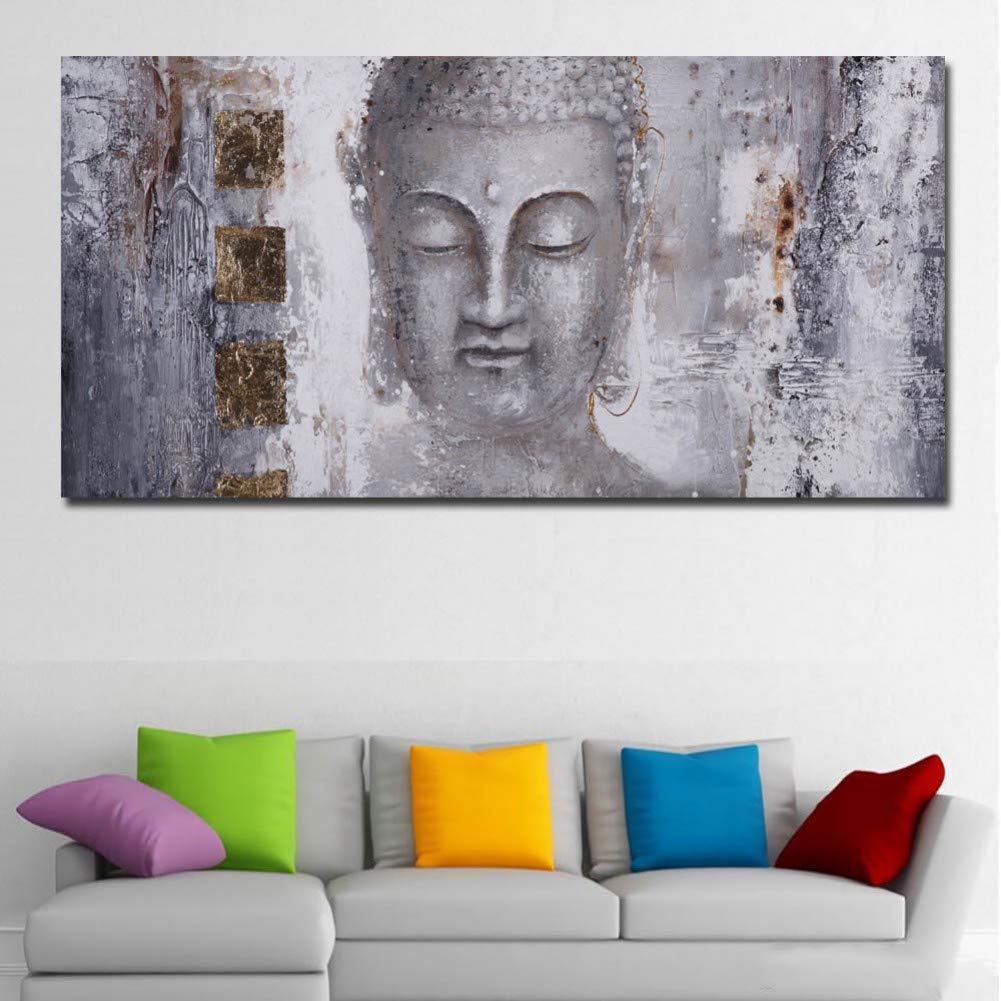 DADABOXBig Size Abstract Buddha Painting Wall Art Canvas Pictures Living Room Religious Home Decoration