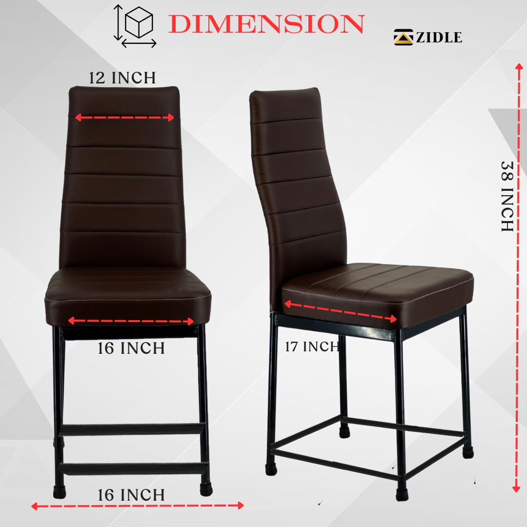 CLASSELA Zidle Bloom Dining Chair Model for Living Room Set of 2 Piece | Cafeteria | Home | Bedroom | Restaurant | Scratch Proof/Anti Skid Rubber Bush | 1 Year Warranty (Coffee Brown Premium Rexine) 1