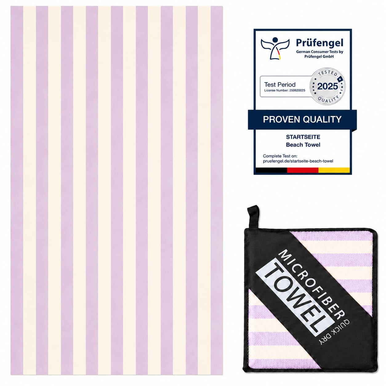 Startseite 180x100cm Microfibre Towel - Large Size Quick Drying Microfibre Beach Towels for adults, Sand-Free, Absorbentextra large Beach Towels for adults - Includes Storage Bag (Purple stripes)