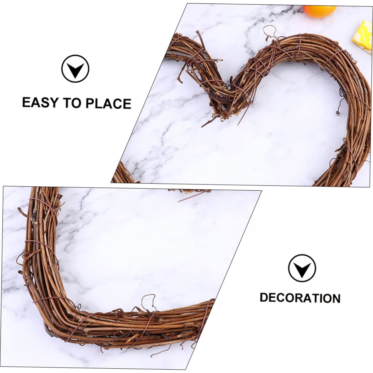 Cabilock Ghirlanda Cuore 4 Set Ghirlanda Di Cuori Acchiappasogni Natalizio Di Pino Gonne Degli Alberi Luci Decorative Decorazioni Di a Cuore Natale Brown Rattan 3 Pezzi * 4